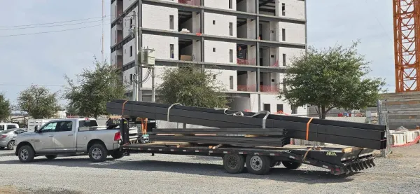 Transporte de vigas de acero